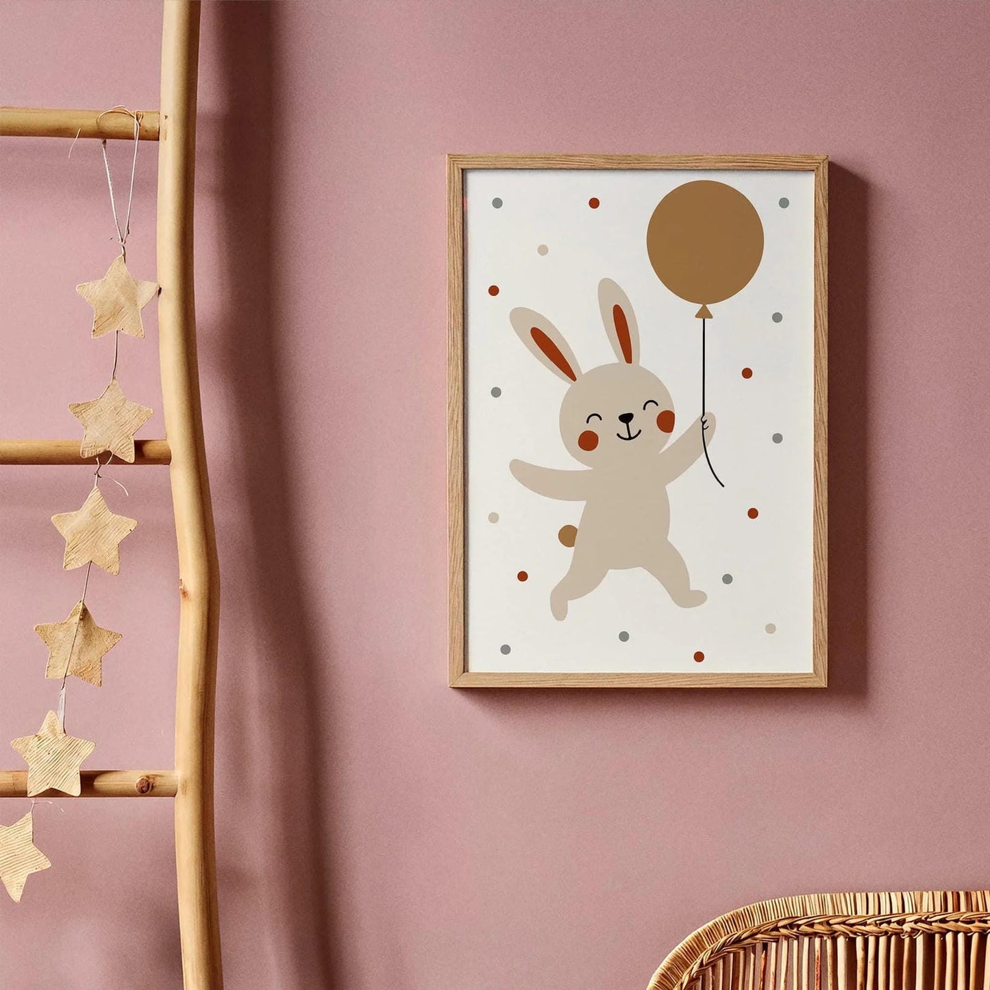 Cute Bunny with Balloon Poster