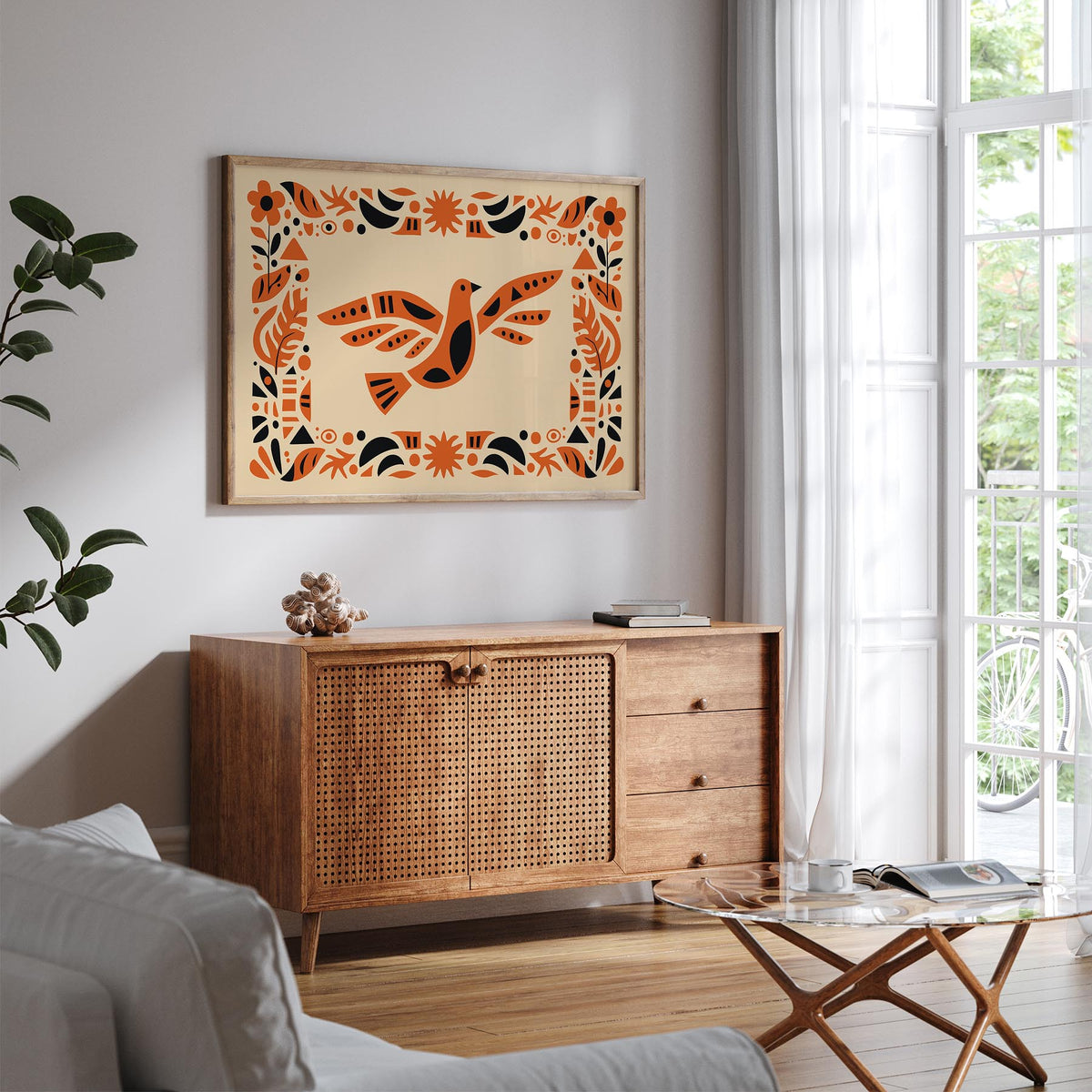 Afrohemian Bird Boho Art Poster