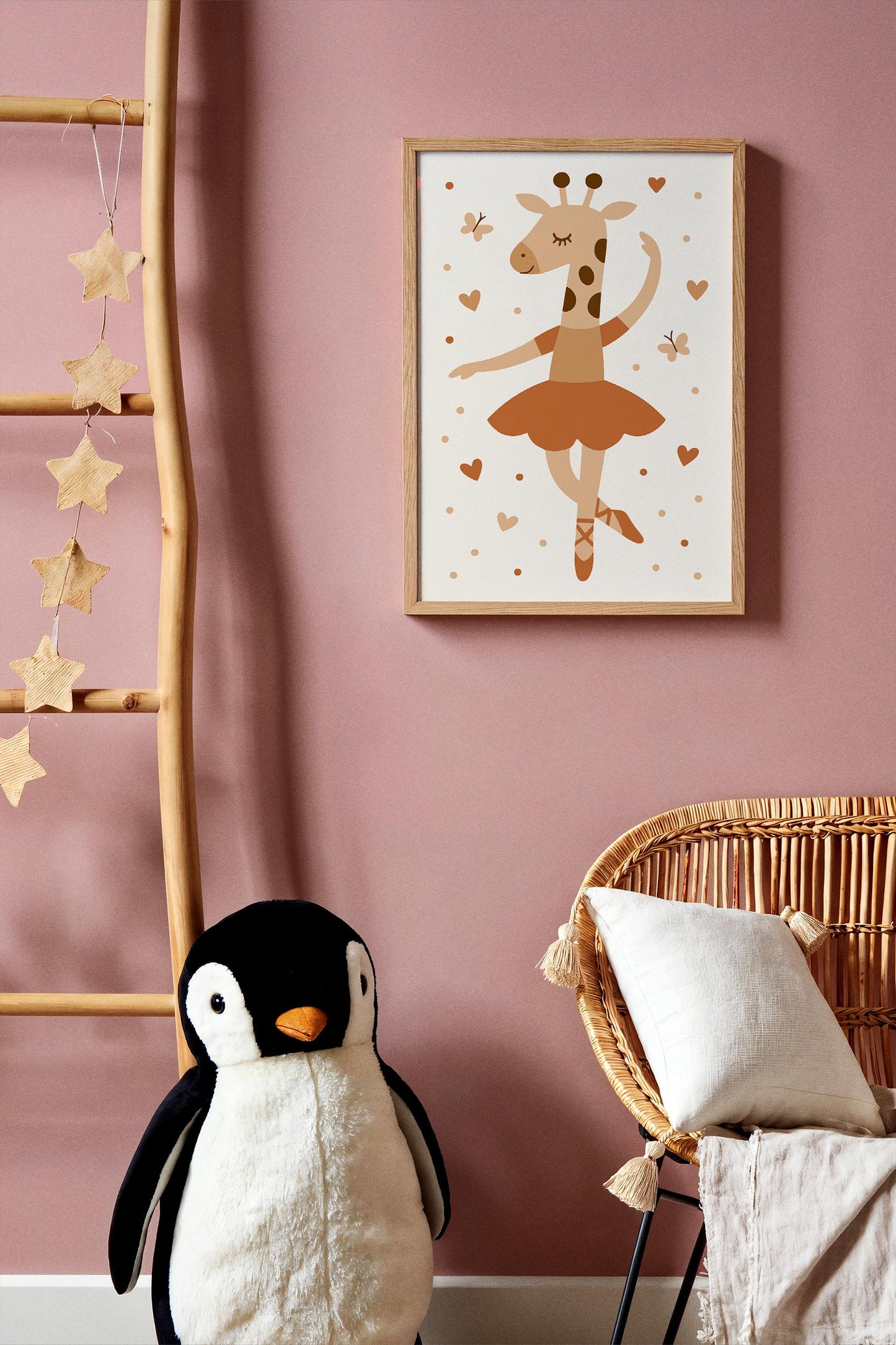 Cute Giraffe Ballerina Print - Kids Wall Ar