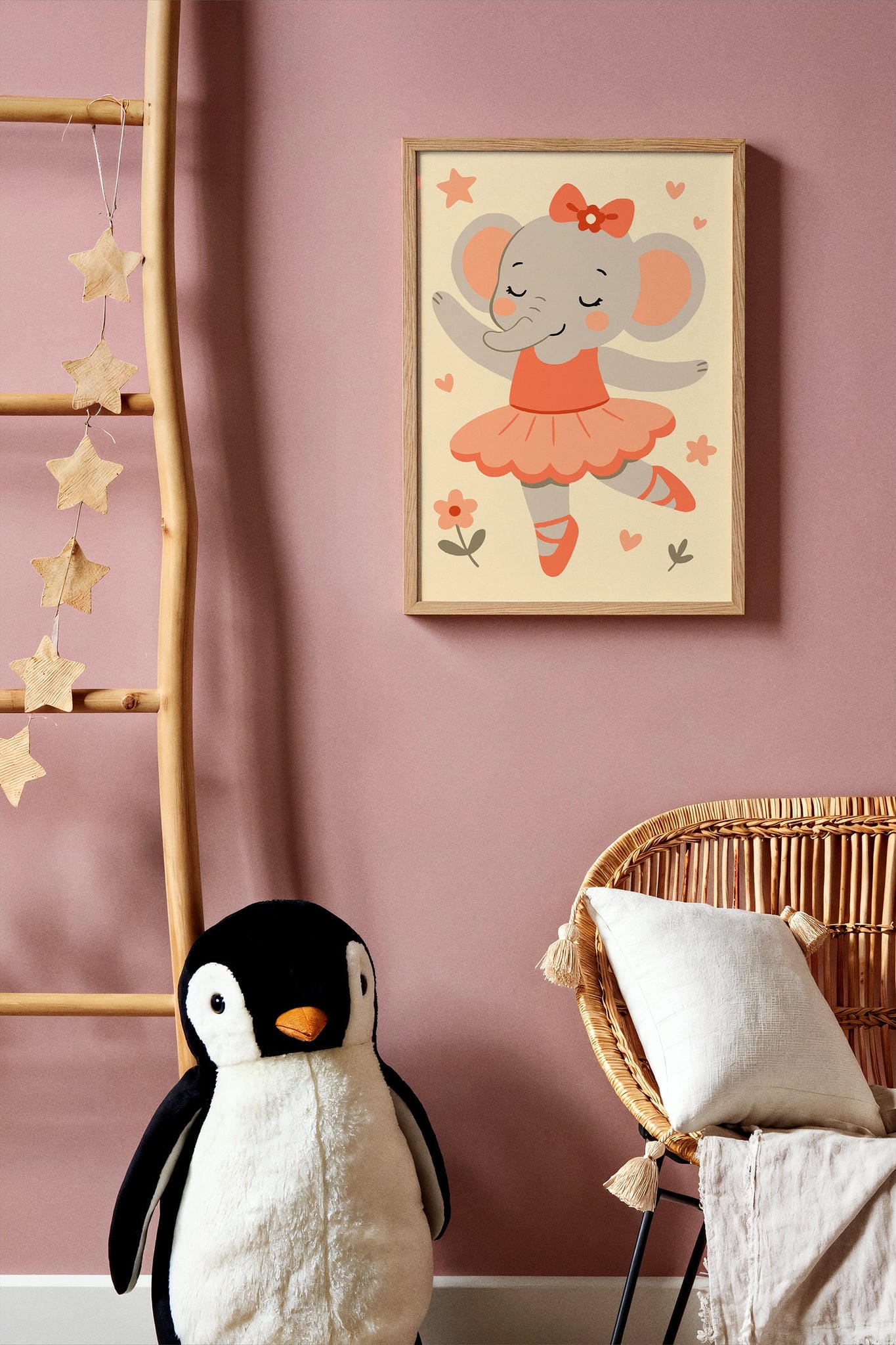 Cute Elephant Ballerina – Nursery Wall Art