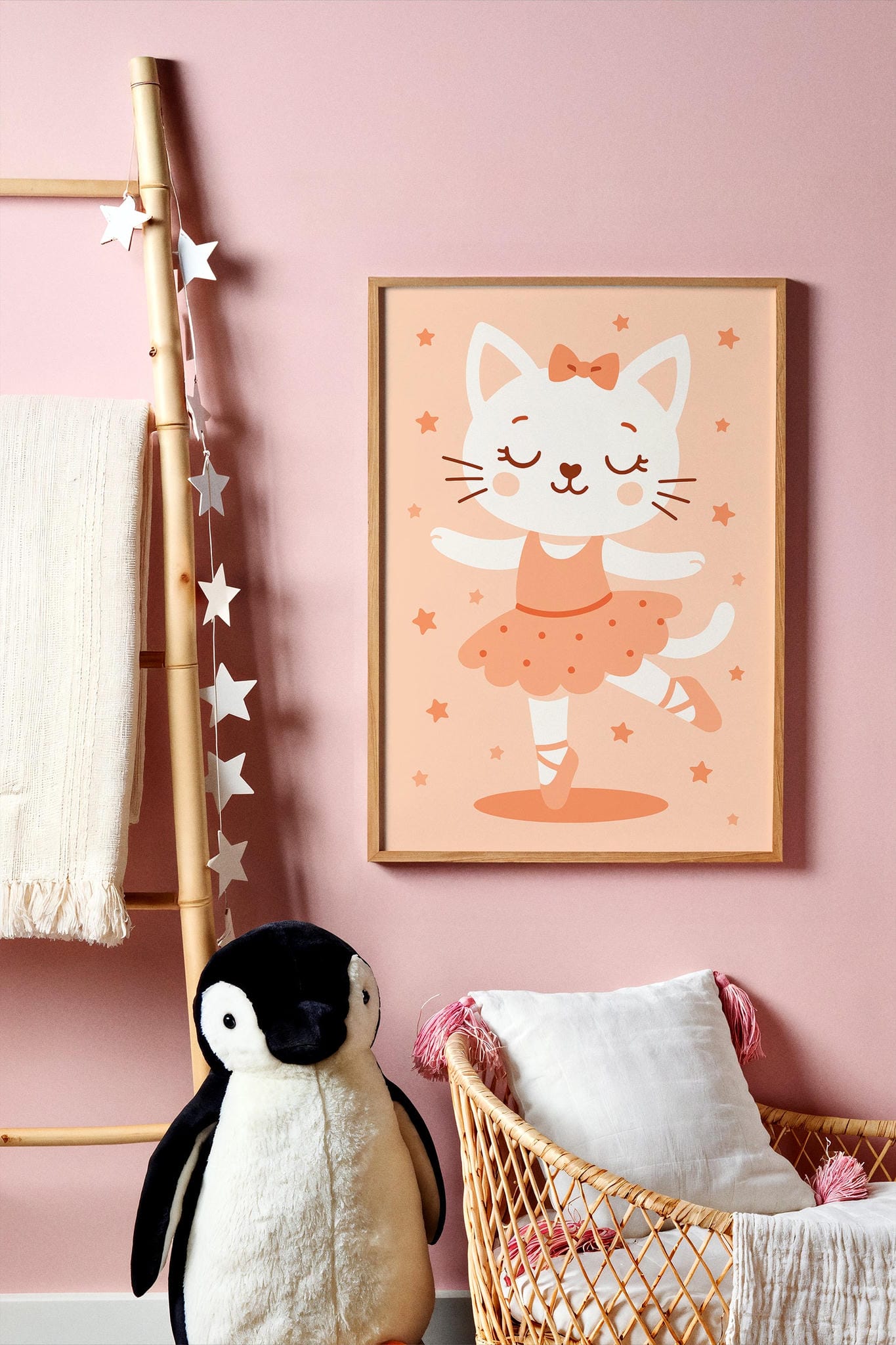 Cat Ballerina Poster – Cute Dance Wall Art for Kids