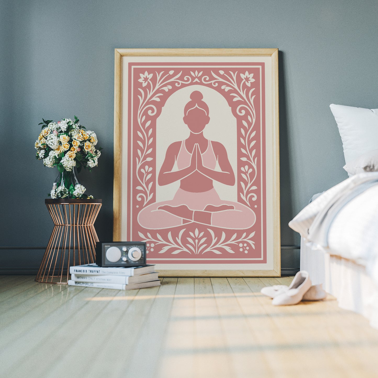 Pink Feminine Yoga Art Print