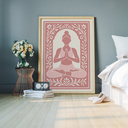 Pink Feminine Yoga Art Print