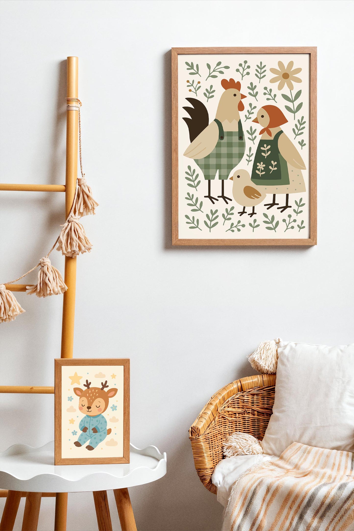 Chicken Family Poster – Farmhouse Animal Wall Art