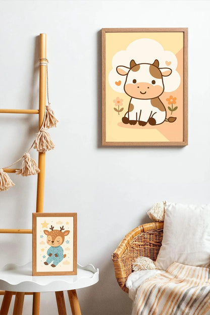Cute Cow Art Print – Kids’ Room Wall Decor