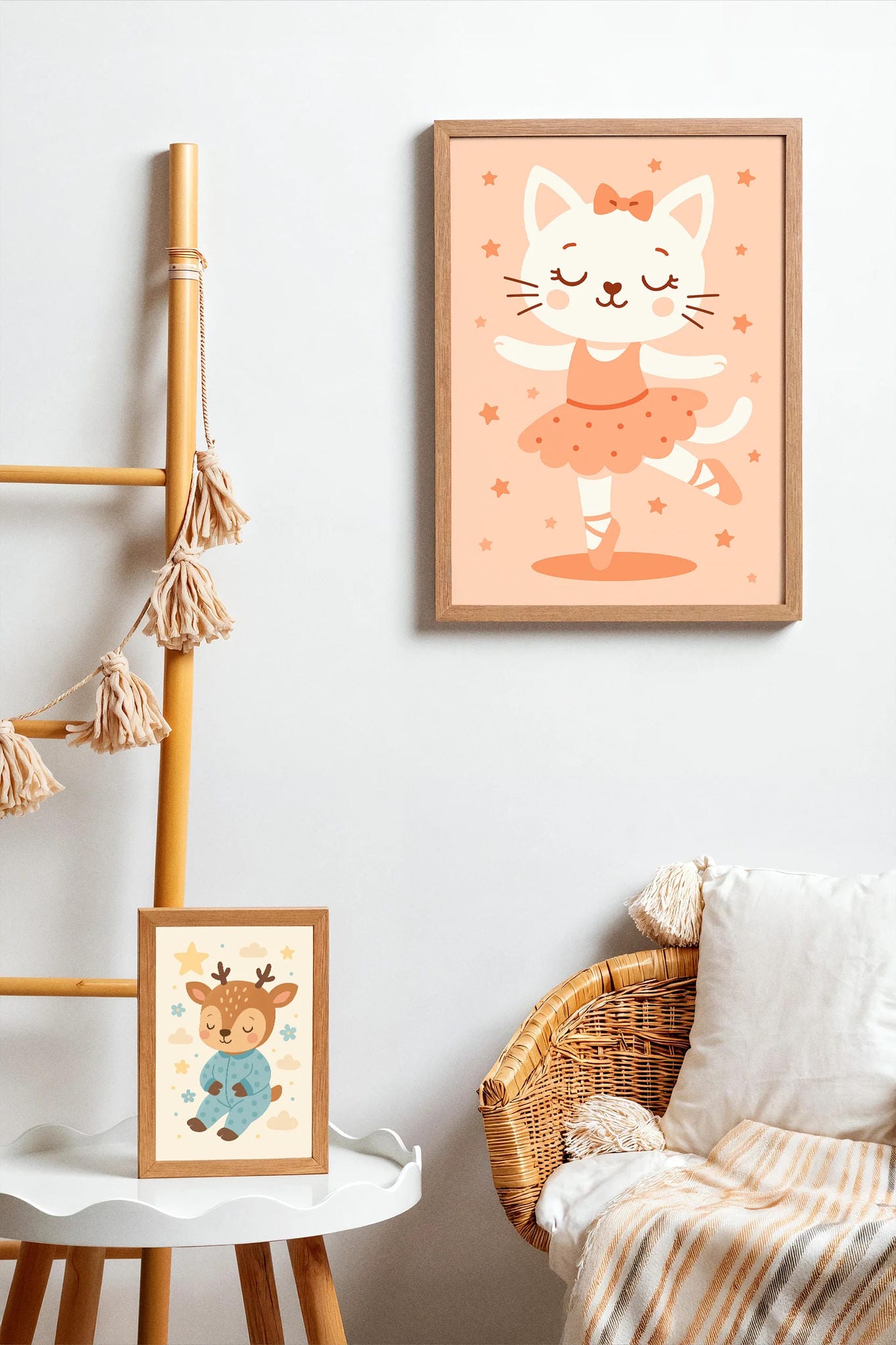 Cat Ballerina Poster – Cute Dance Wall Art for Kids