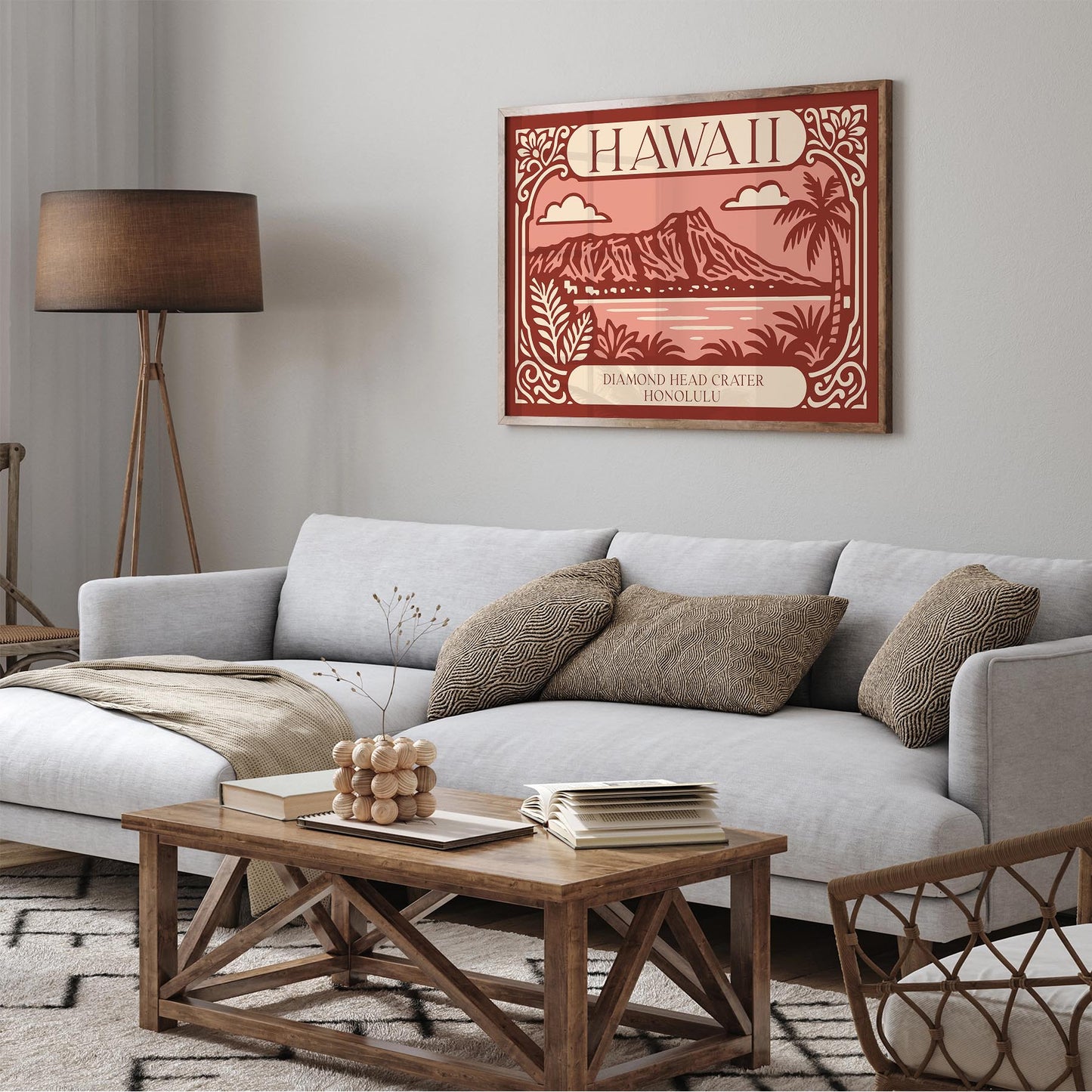 Diamond Head Crater Honolulu Horizontal Wall Art Print