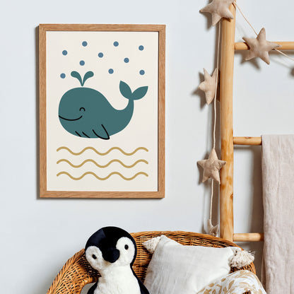 Whale Nursery Poster - Kids Room Decor