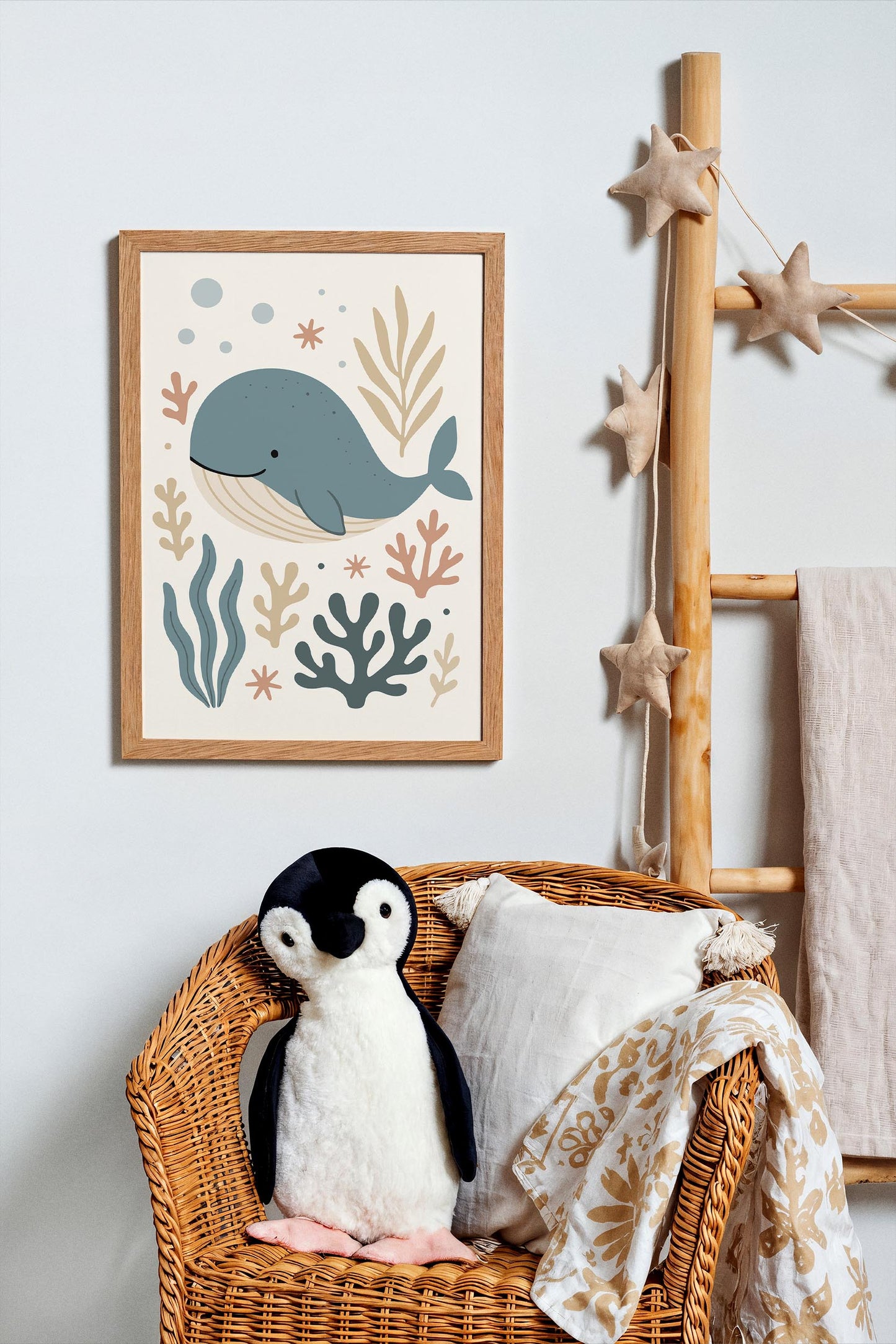Cute Whale Poster – Ocean Nursery Wall Art