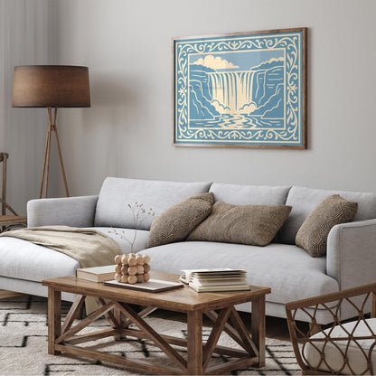 Niagara Falls Icy Blue Landscape Poster