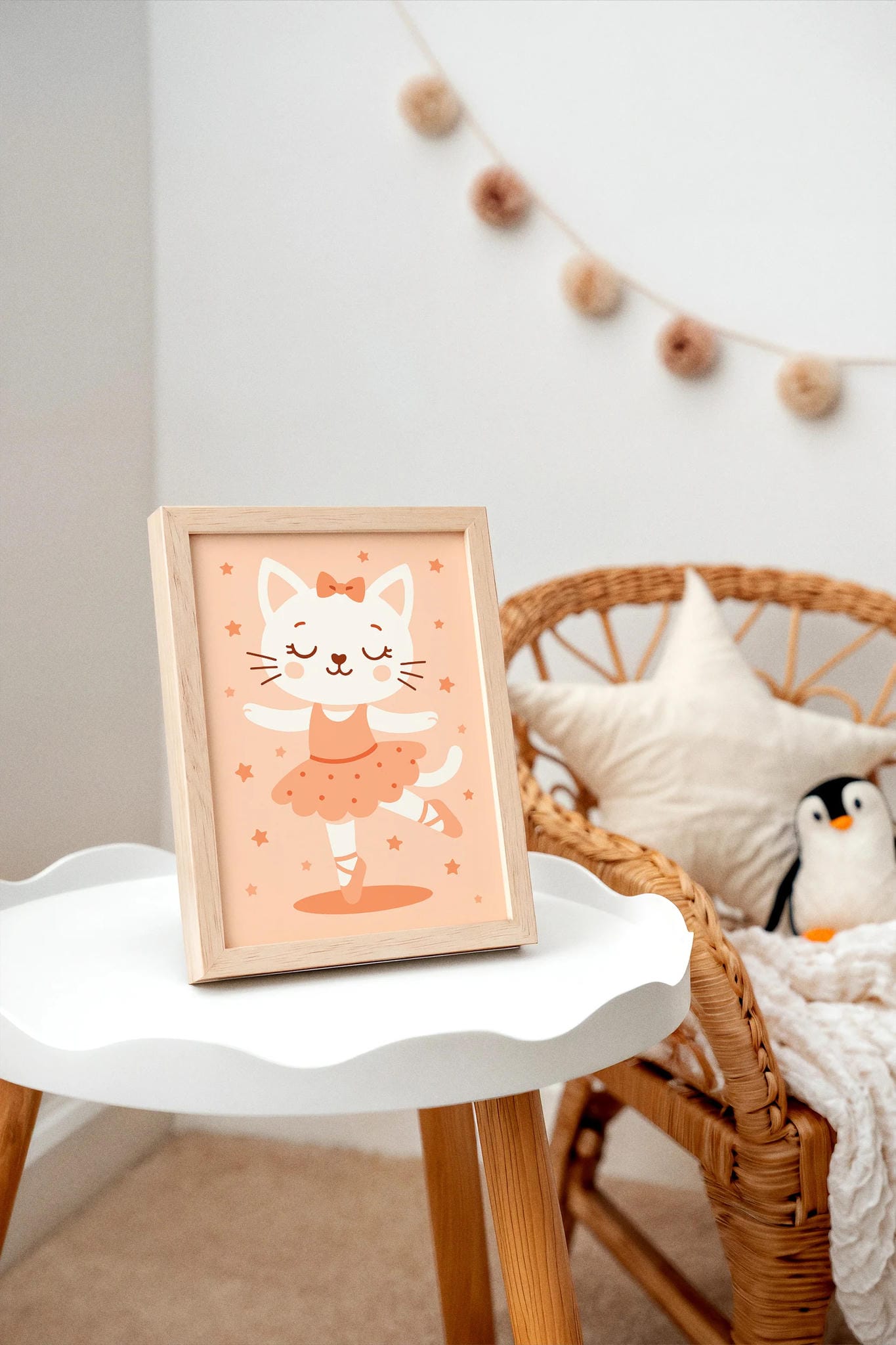 Cat Ballerina Poster – Cute Dance Wall Art for Kids