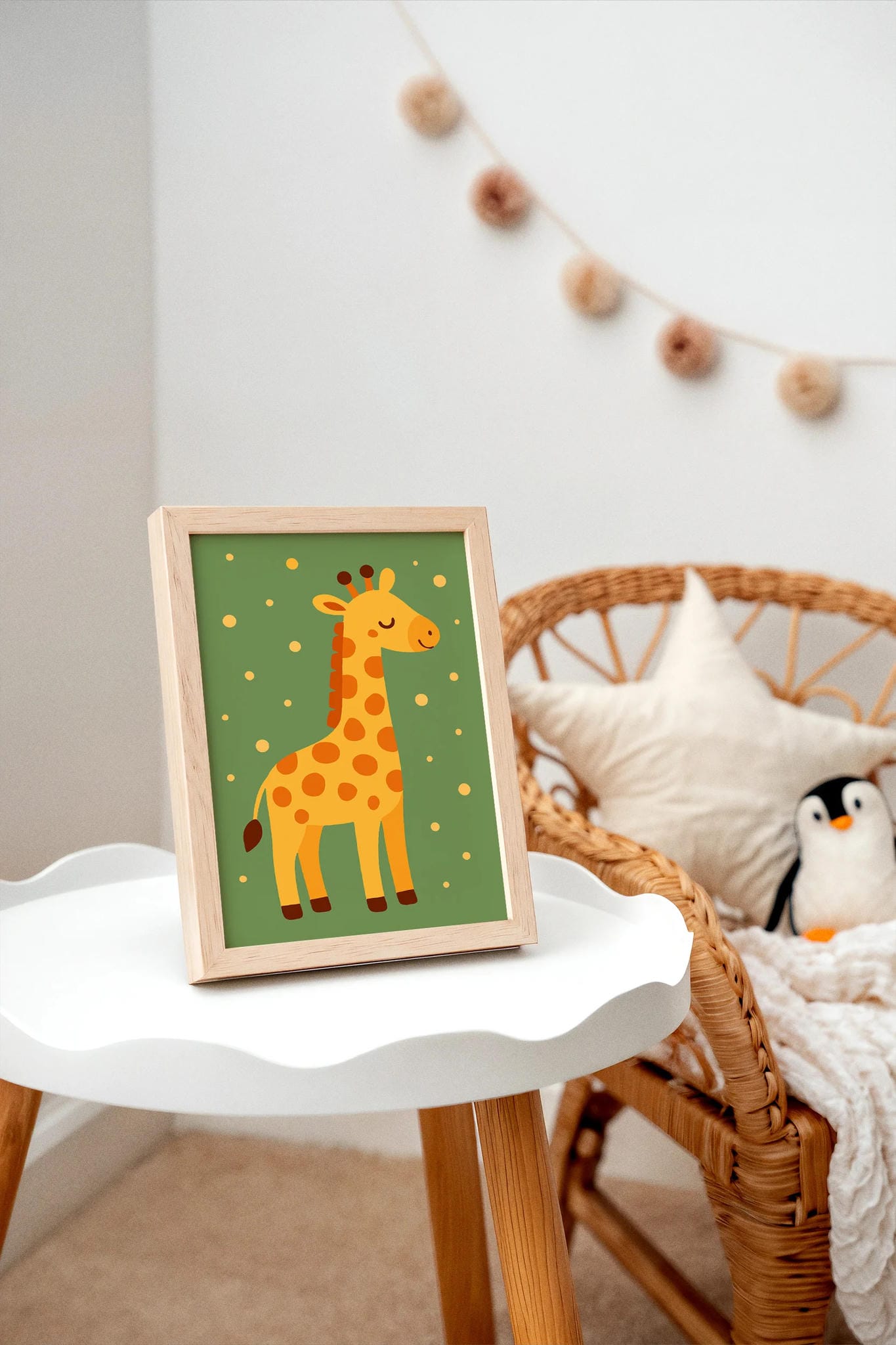 Green & Yellow Safari Giraffe – Jungle Wall Art