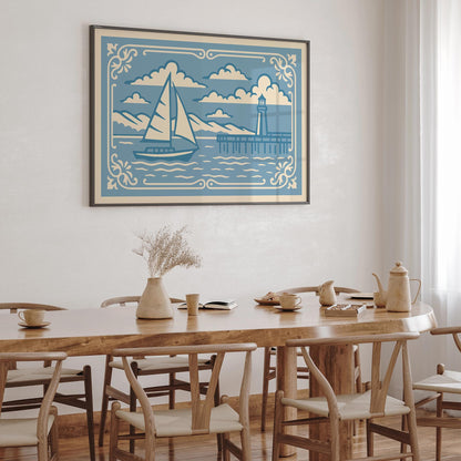 Coastal Blue Landscape Horizontal Print