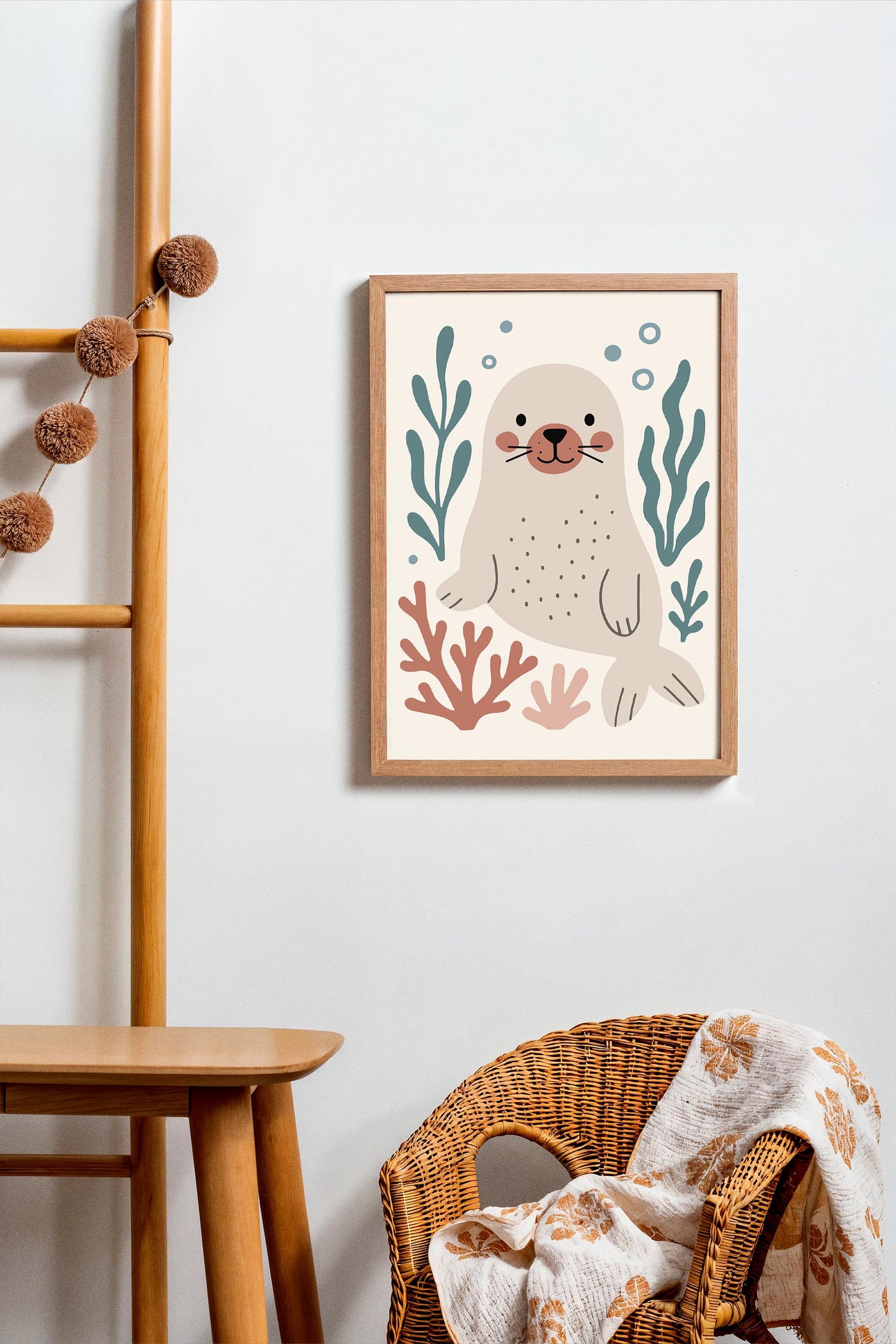 Cute Seal Poster – Kids Room Wall Art