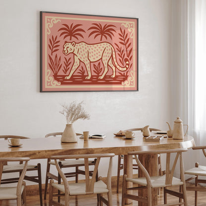 Walking Cheetah Horizontal Print - Tropical Animal Poster