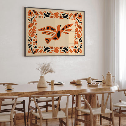 Afrohemian Bird Boho Art Poster