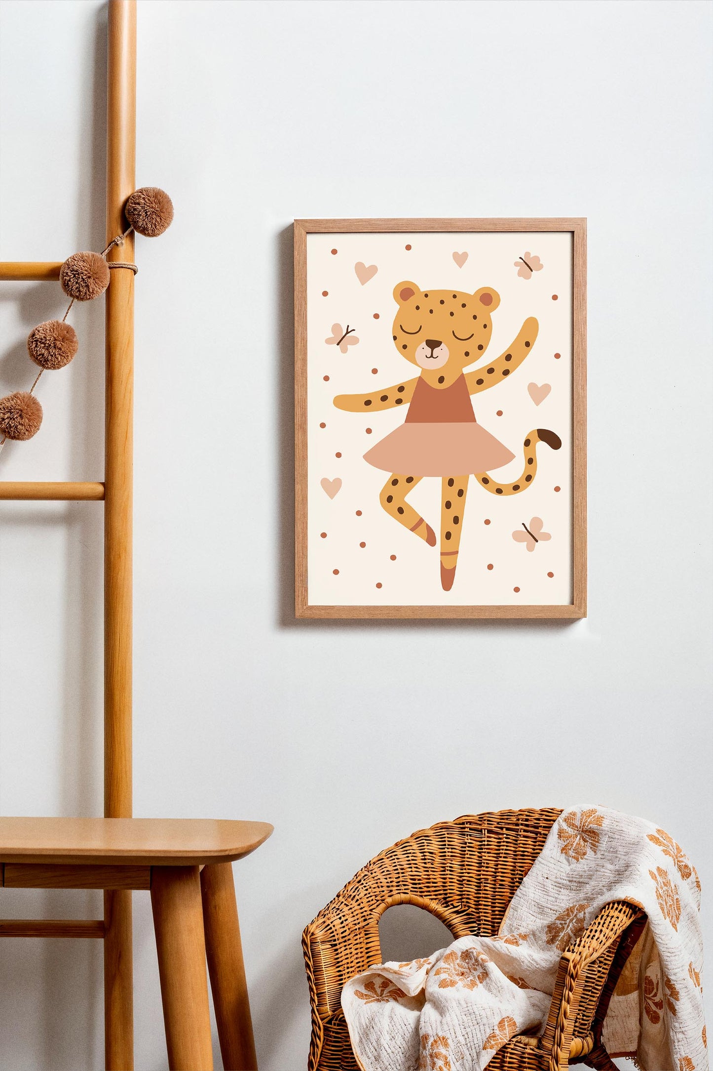 Cheetah Ballerina Print - Cute Kids Wall Art