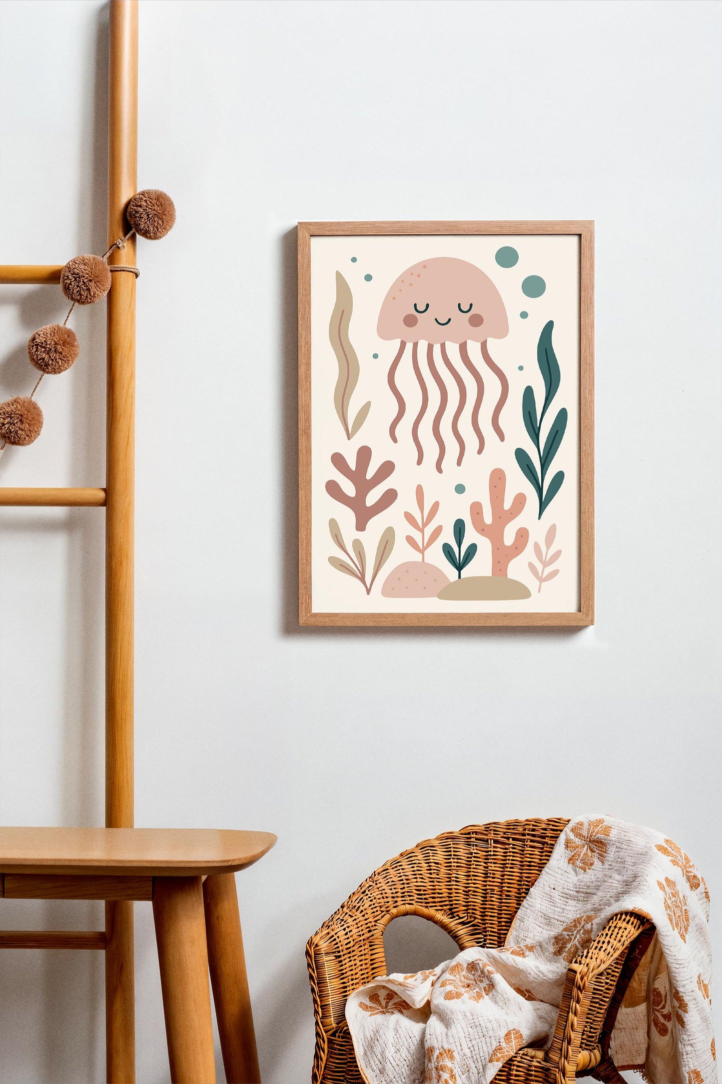 Pink Jellyfish Poster – Ocean Nursery Wall Art