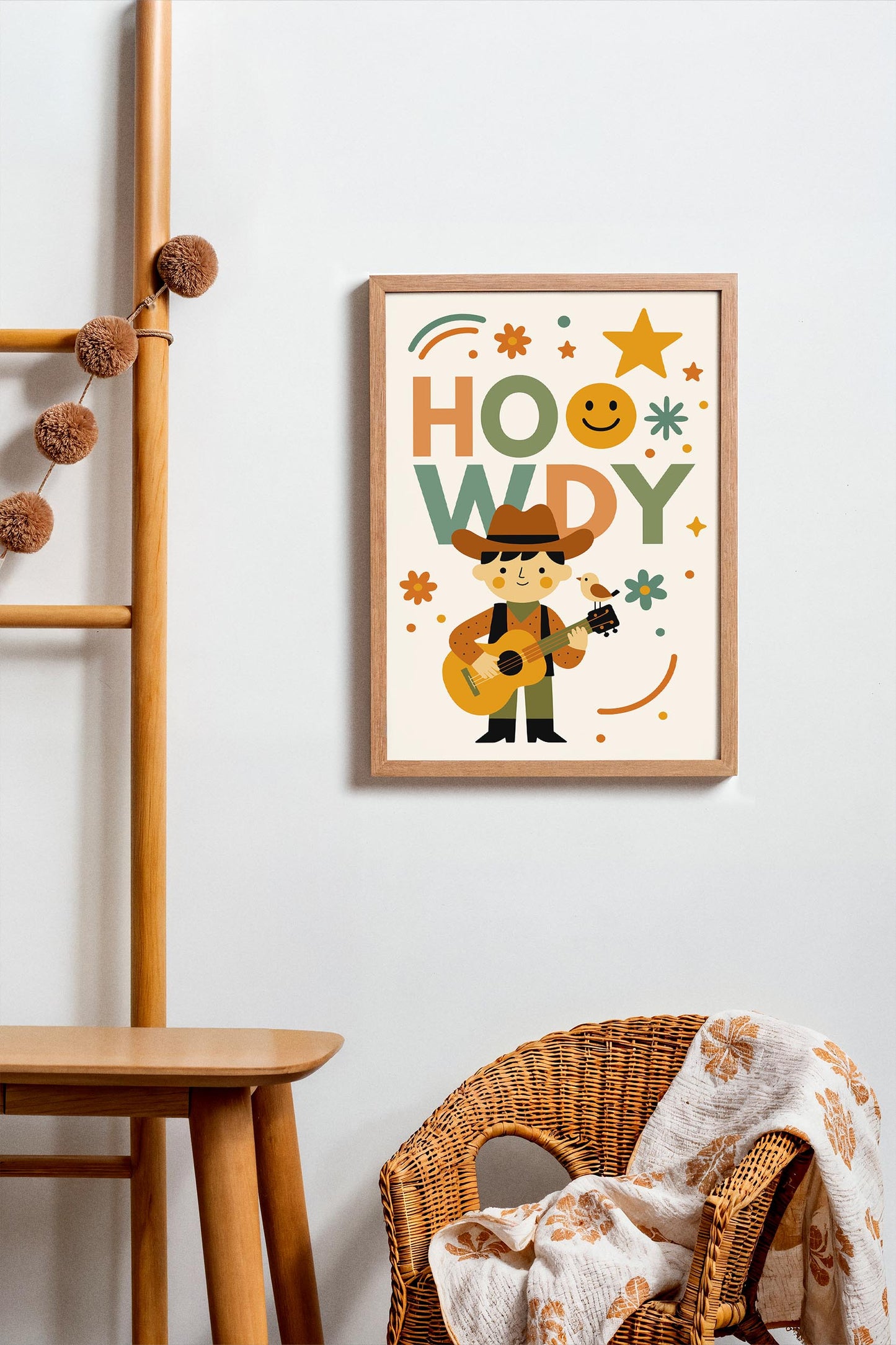 Howdy Cowboy Poster – Western Kids Wall Art