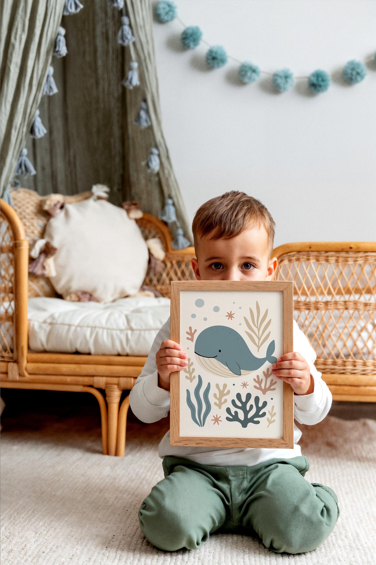 Cute Whale Poster – Ocean Nursery Wall Art