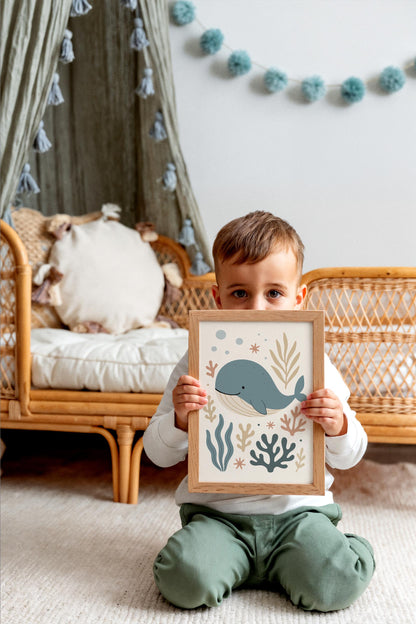 Cute Whale Poster – Ocean Nursery Wall Art