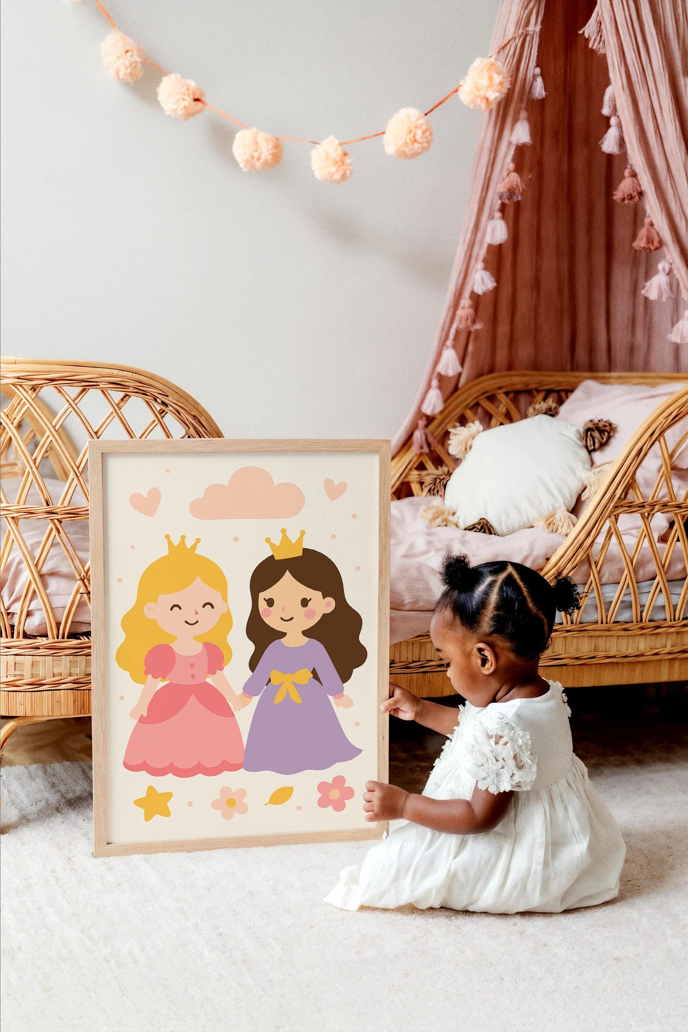 Playful Princesses Poster – Girls’ Room Decor