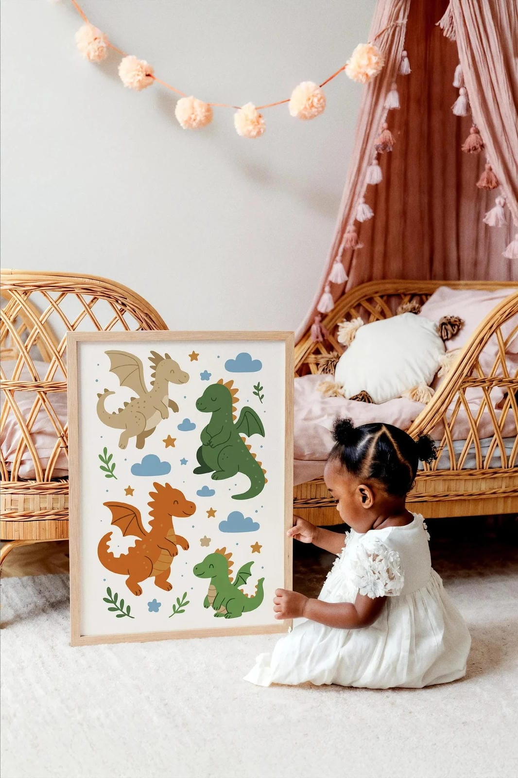 Cute Dragons Art Print – Boys’ Room Wall Art Decor