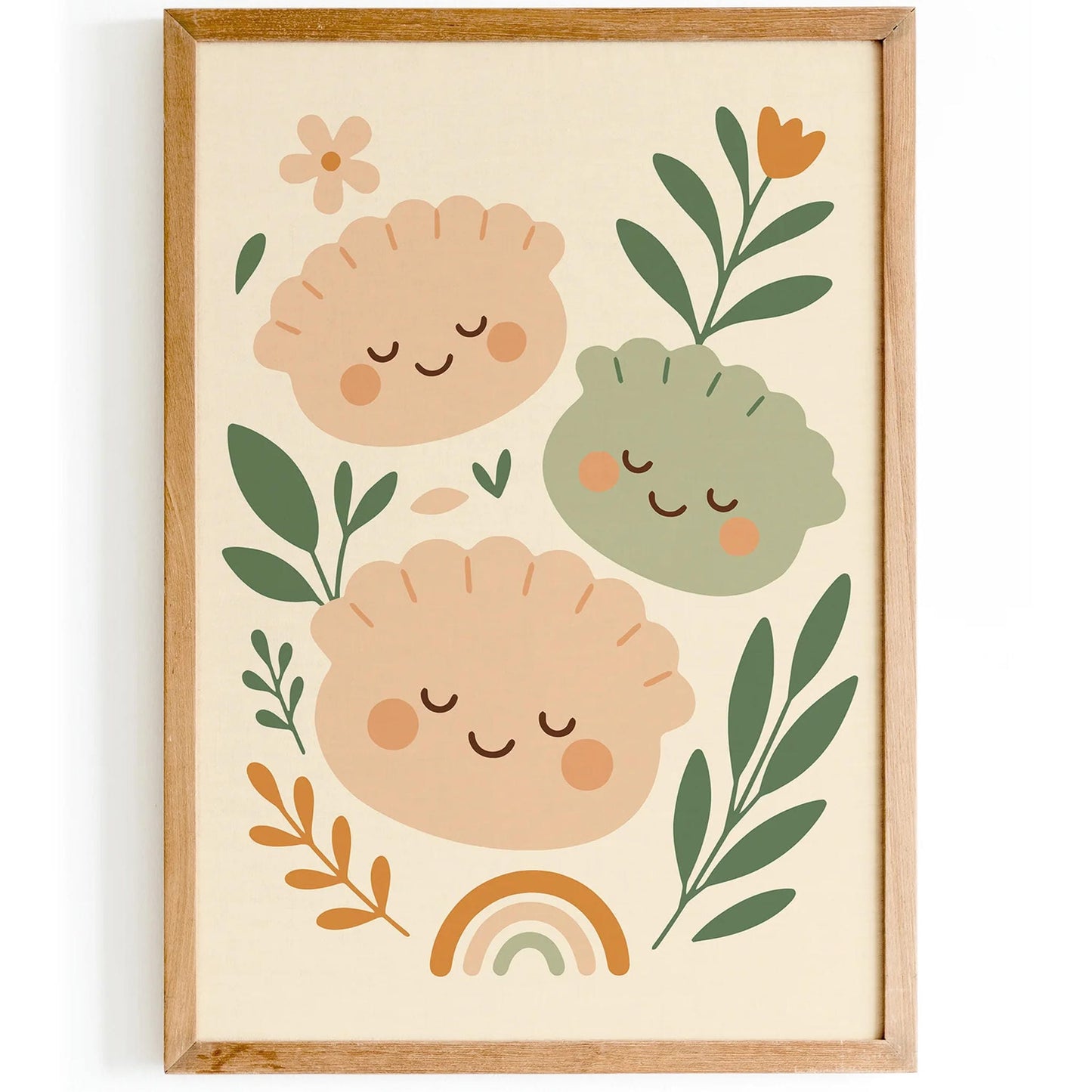 Cute Dumplings Poster – Nursery Food Print