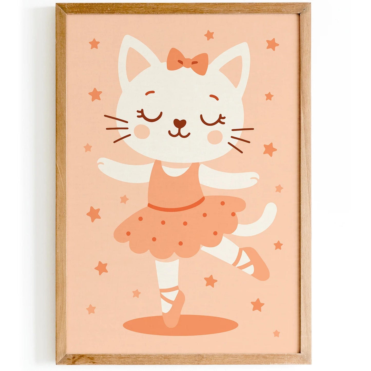 Cat Ballerina Poster – Cute Dance Wall Art for Kids