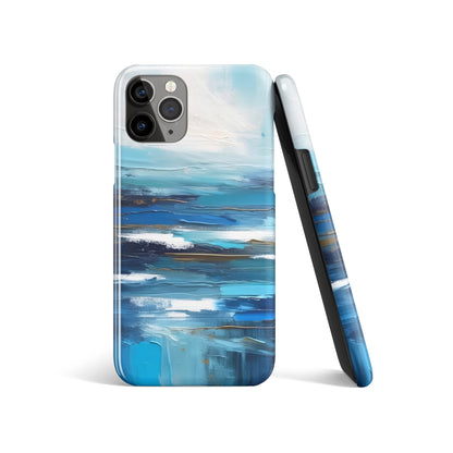 Abstract Waves Blue iPhone Case