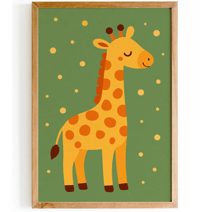 Green & Yellow Safari Giraffe – Jungle Wall Art