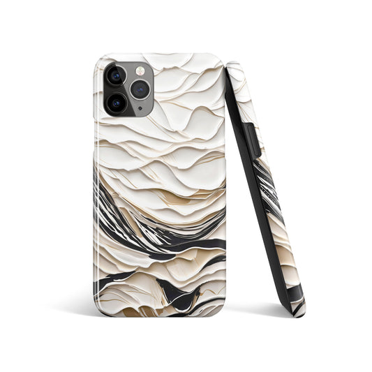Abstract Waves Beige iPhone Case