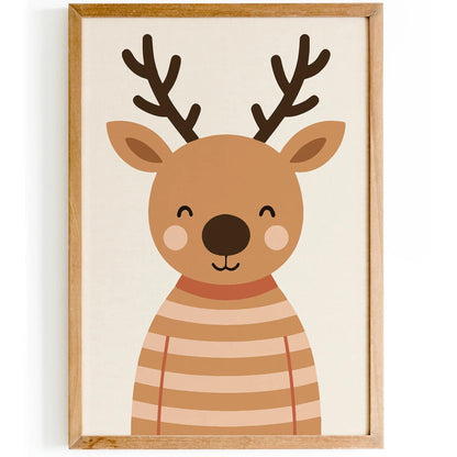 Baby Deer in Sweater Art Print