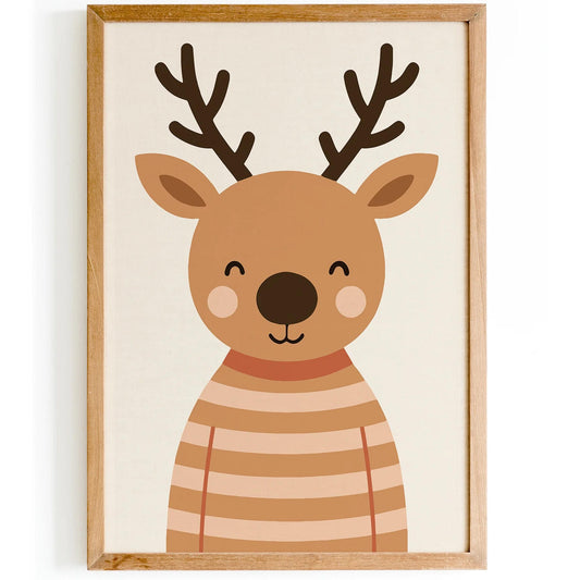 Baby Deer in Sweater Art Print