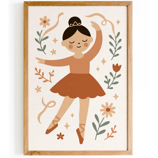 Little Ballerina Wall Art Print – Nursery & Kids Room Decor