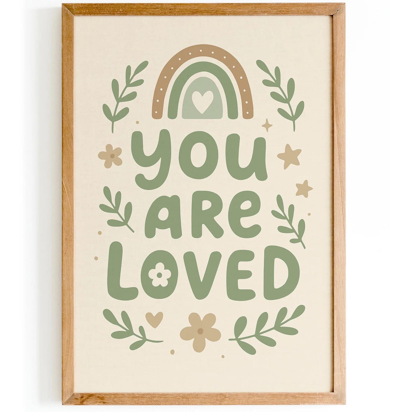 You Are Loved Print – Mint Pastel Quote Art