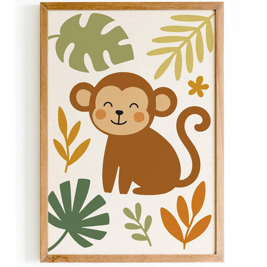 Cute Little Monkey – Jungle Wall Art for Kids