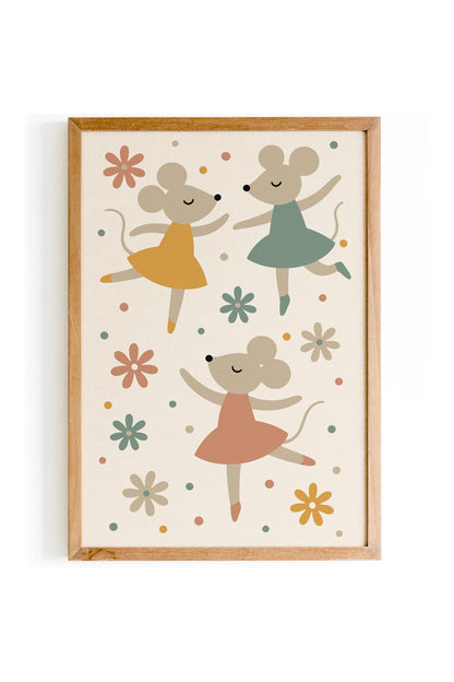 Little Mice Ballet Print - Cute Kids Wall Art