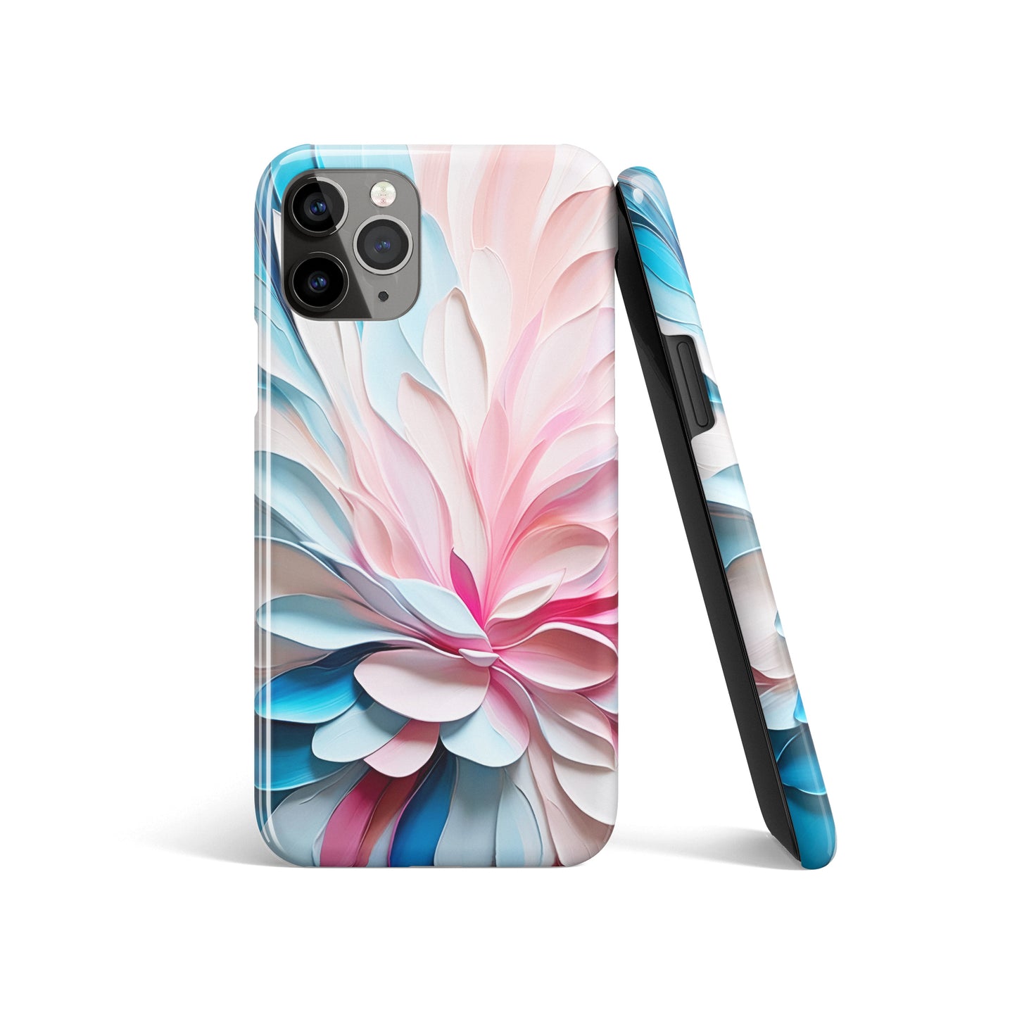 Abstract Flower in Pink and Blue iPhone Case