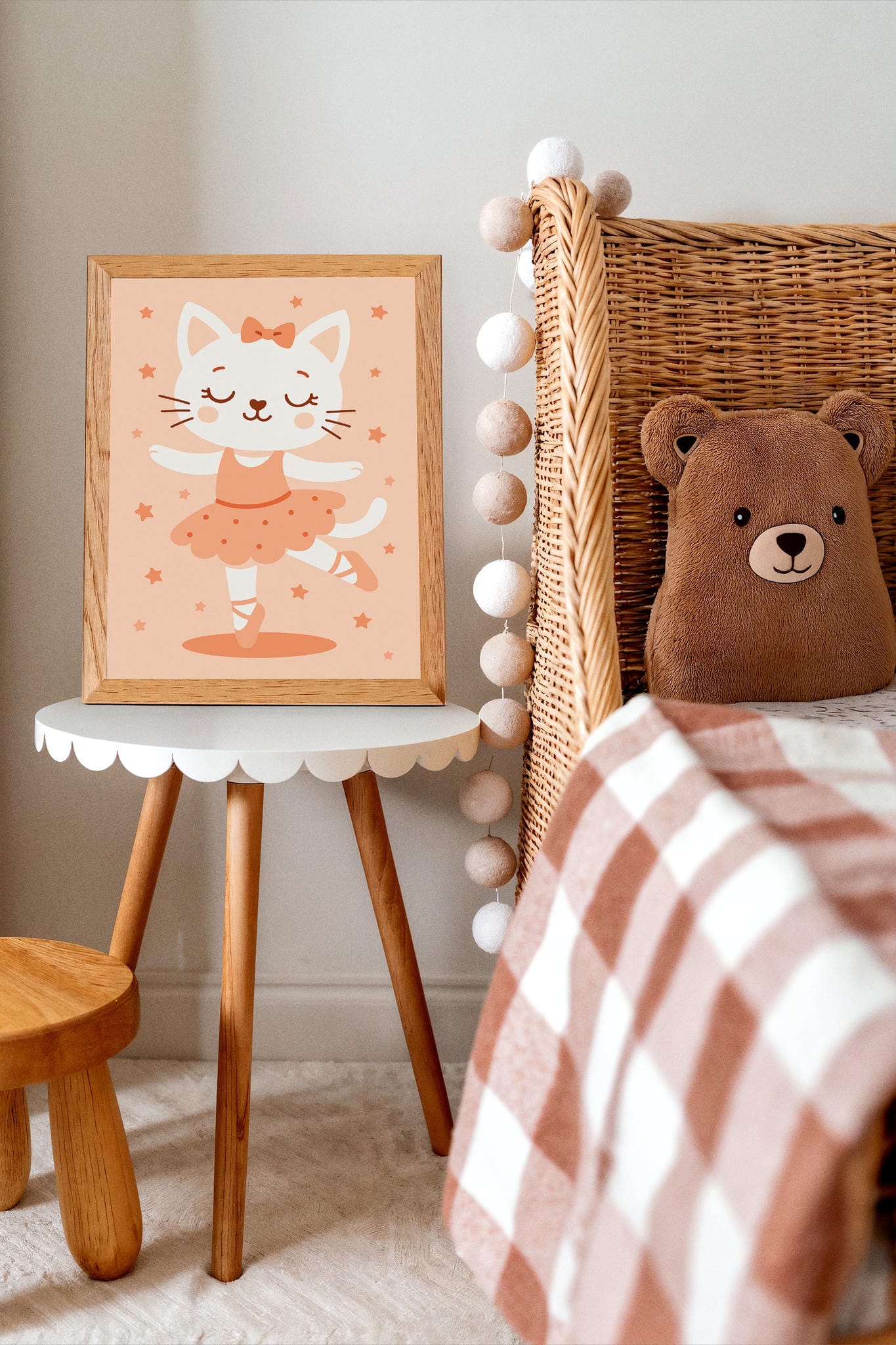 Cat Ballerina Poster – Cute Dance Wall Art for Kids