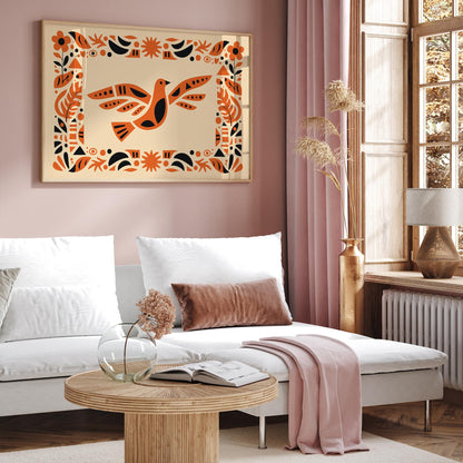 Afrohemian Bird Boho Art Poster