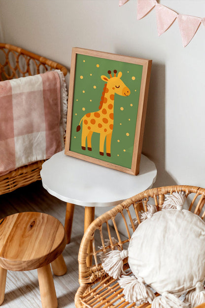 Green & Yellow Safari Giraffe – Jungle Wall Art