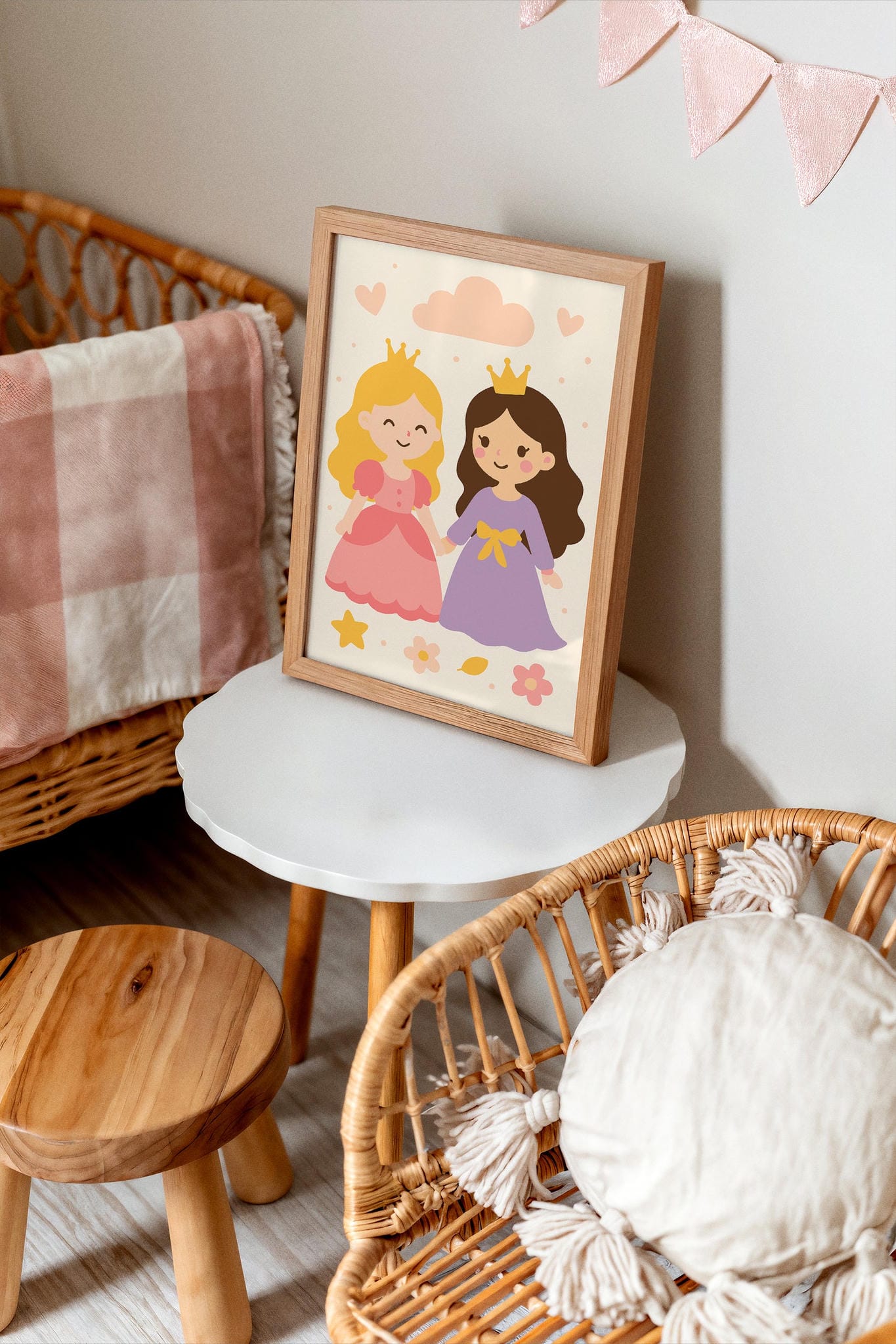 Playful Princesses Poster – Girls’ Room Decor