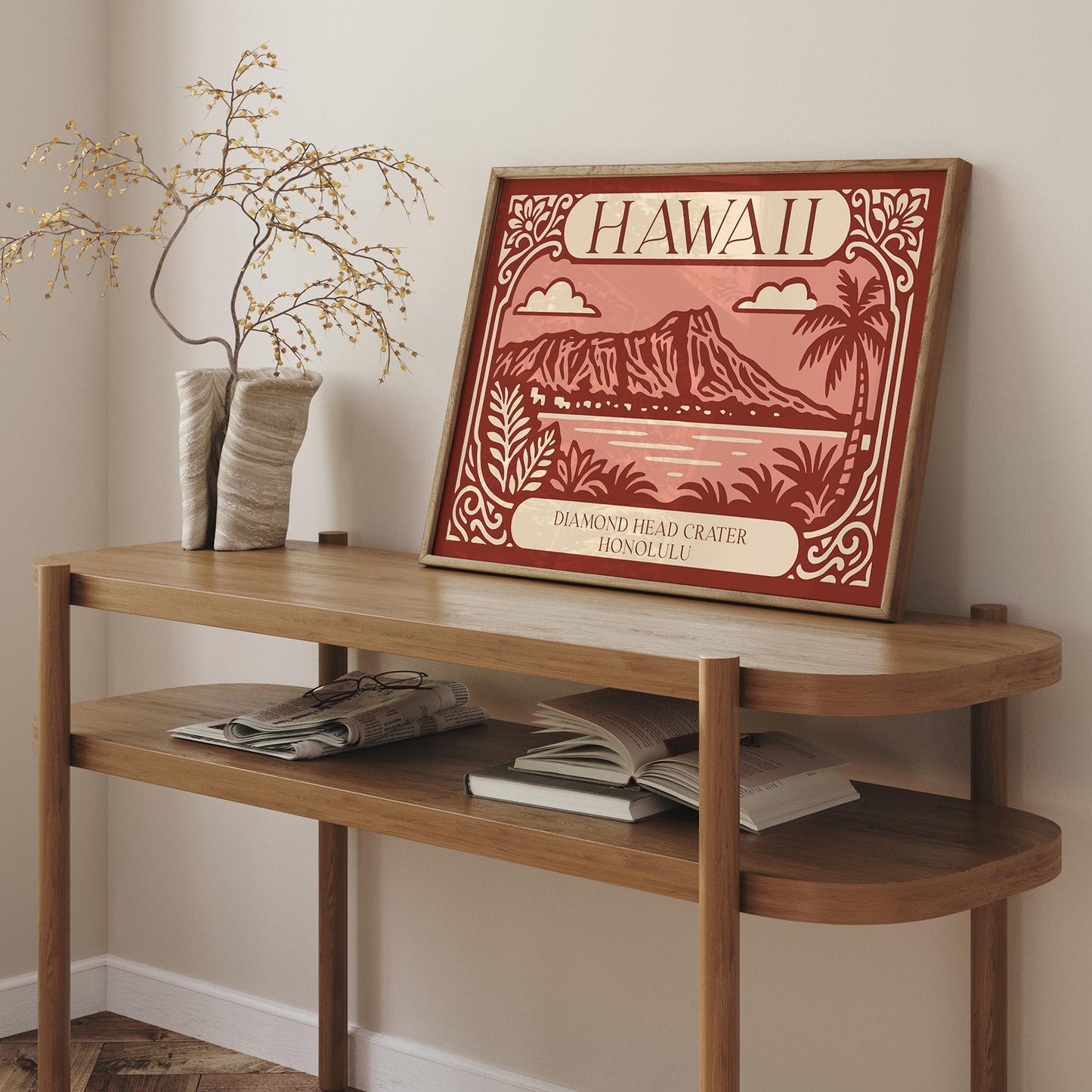 Diamond Head Crater Honolulu Horizontal Wall Art Print