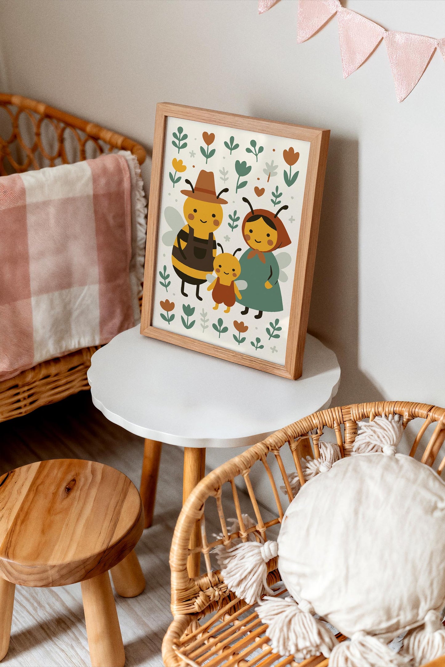 Bee Family Poster - Scandinavian Wall Art