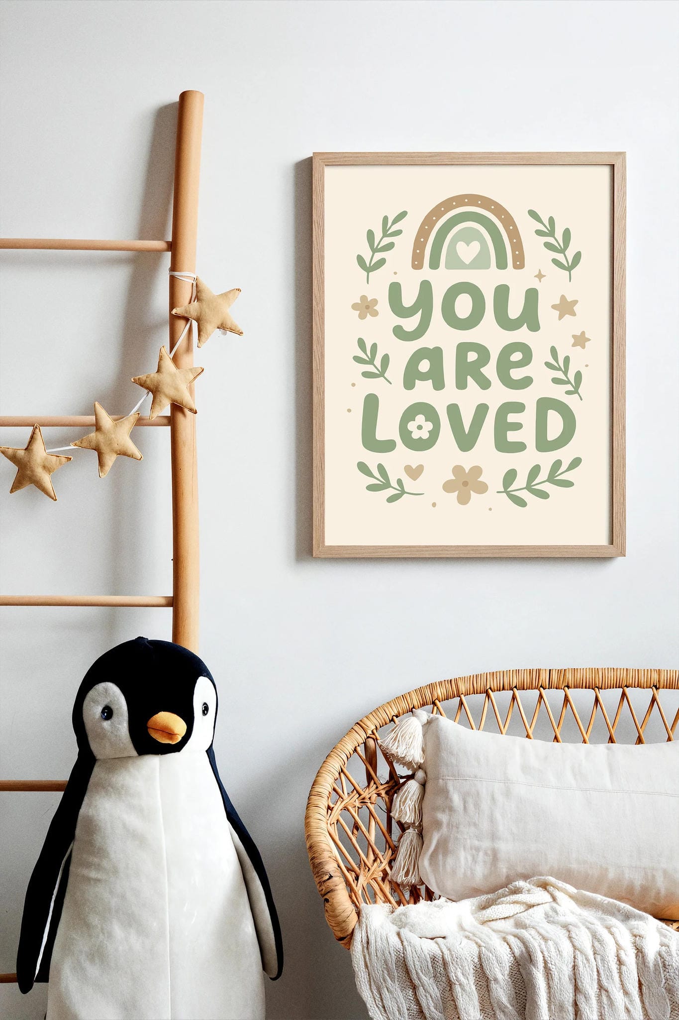 You Are Loved Print – Mint Pastel Quote Art