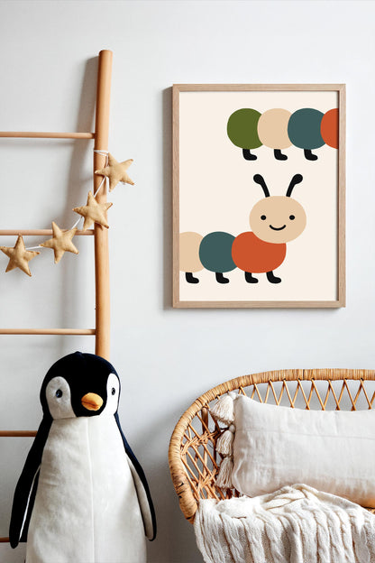 Cute Caterpillar Poster - Nursery Wall Art