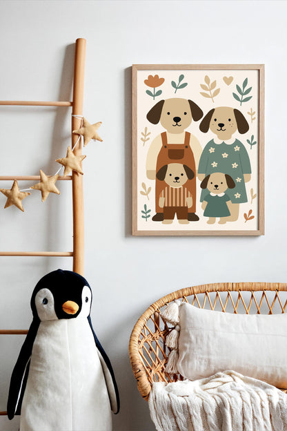 Dog Family Poster – Kids Room Wall Art