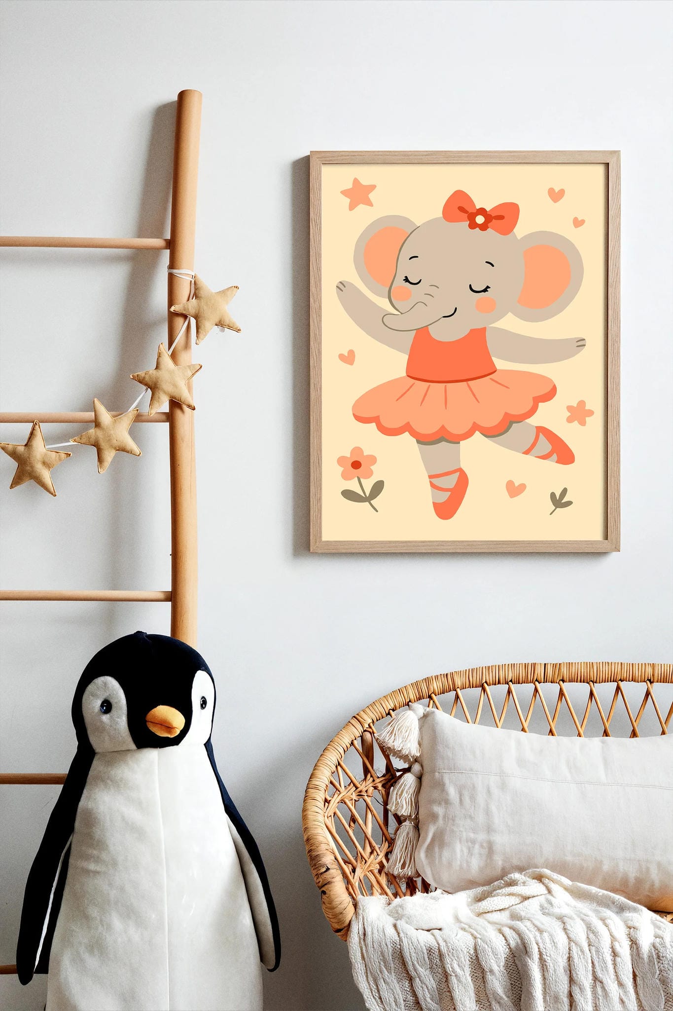 Cute Elephant Ballerina – Nursery Wall Art