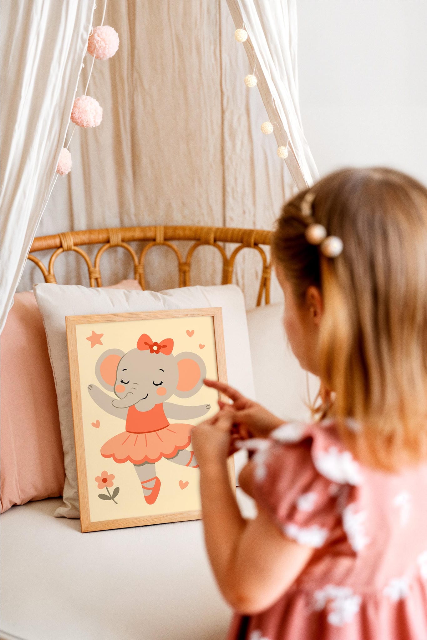 Cute Elephant Ballerina – Nursery Wall Art